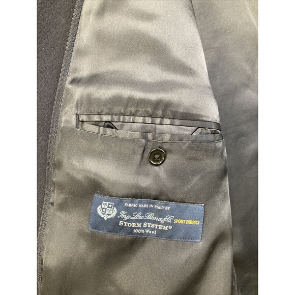 LORO PIANA Storm System Coat Jacket Button Up Wool 46 R Navy Blue 2XL - Picture 7 of 12